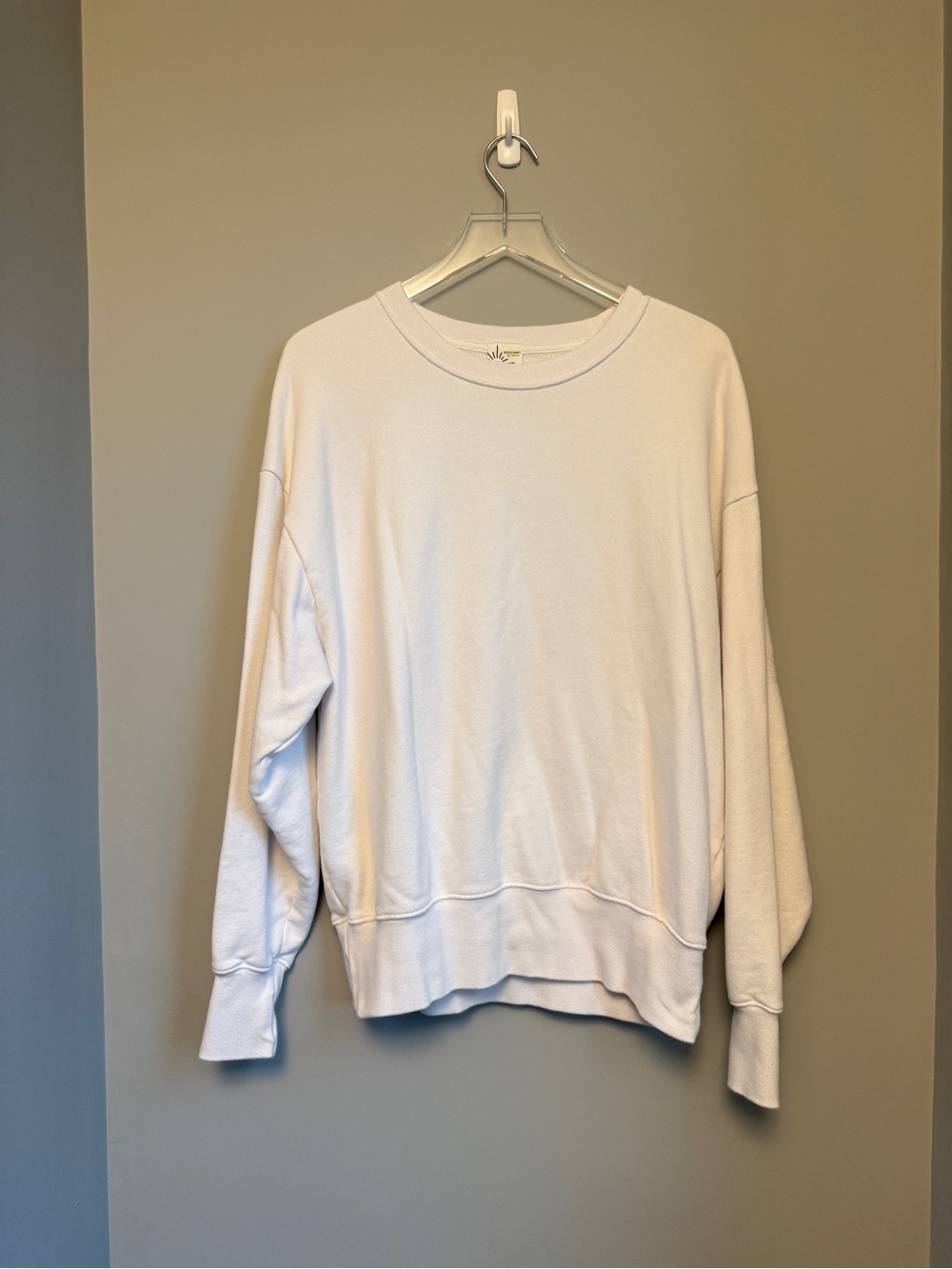 Aerie Offline Throw-Back Oversized Fleece Crewneck Sweatshirt Small White - Picture 3 of 8